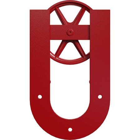 Ekena Millwork Premium Wagon Wheel Horseshoe Roller Hanger w/ Bolts for Barn Door for 1 3/4" Doors, Regal Red GB60014R2WRR